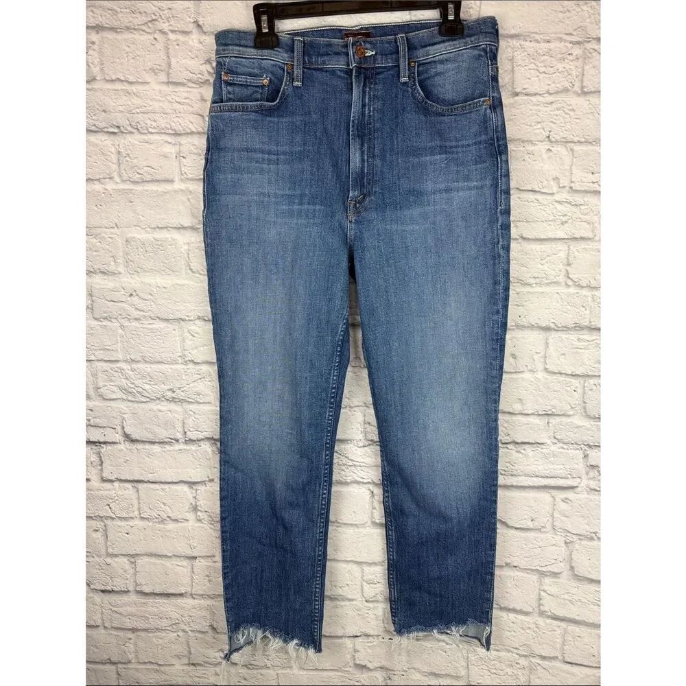 MOTHER High Waisted Rider Ankle Step Fray Loafers and Lassos size 32